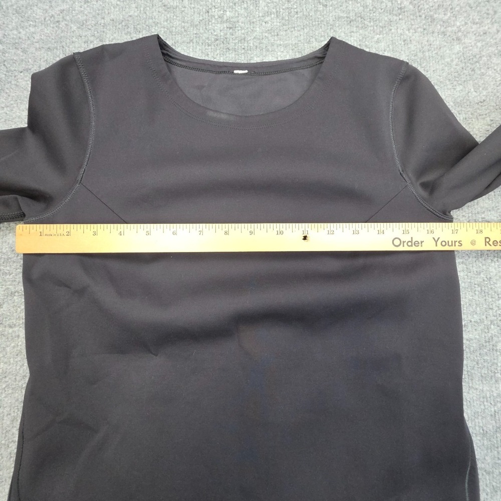 Lululemon Womens Top Size 6 Black Pleat On Long Sleeve Pleated - Picture 6 of 9